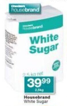 Checkers Housebrand White Sugar 2,5kg offer