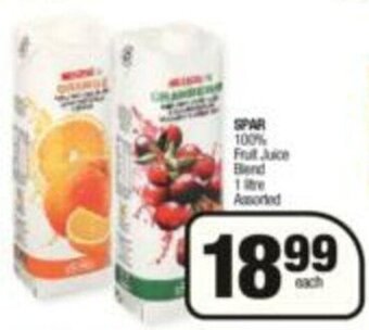 KwikSpar SPAR 100% Fruit Juice Blend 1 Litre Assorted offer