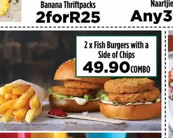 Food Lover's Market Fish burgers + chips offer