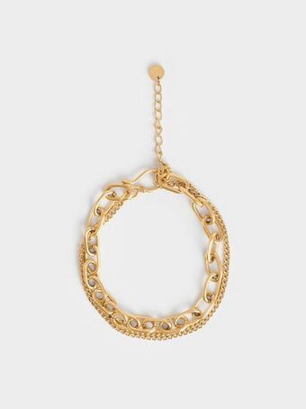 Charles & Keith Double chain bracelet - gold offer