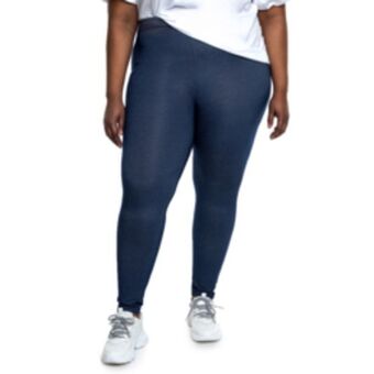 Donna Plus size basic denim knit leggings - blue offer