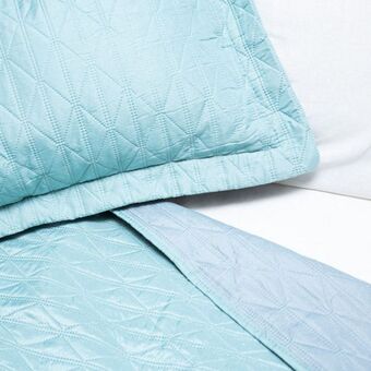 Whitehouse Diamond reversible quilt - grey / duck egg offer