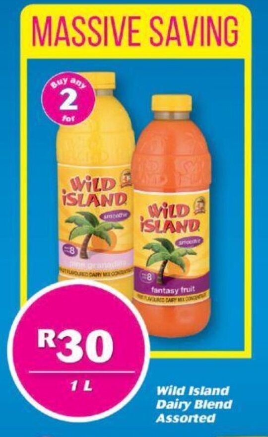 Wild Island Dairy Blend Assorted 1L offer at Cambridge Food