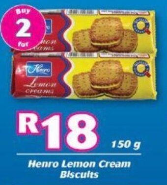 Cambridge Food Henro Lemon Cream Biscuits 150g offer