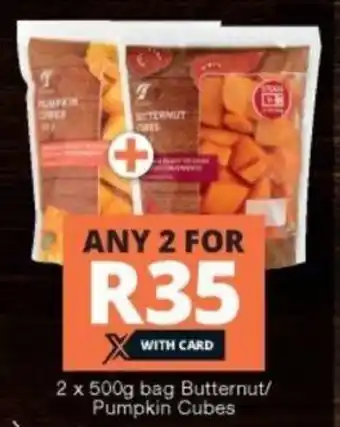 Butternut / Pumpkin Cubes 2 x 500g