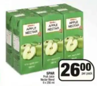 SuperSpar Spar Fruit Juice Nectar Blend 6 x 200ml per pack offer