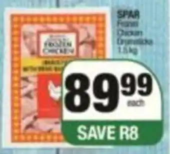 SuperSpar Spar Frozen Chicken Drumsticks 1.5kg offer