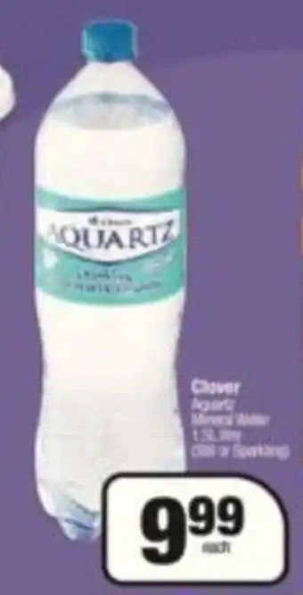 SuperSpar Clover Aquartz Still or Sparkling Mineral Water 1.5L offer