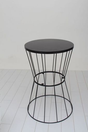 Hour glass metal side table