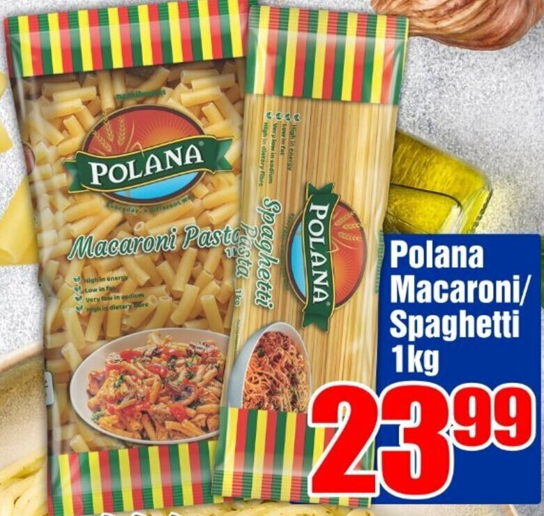 Polana Macaroni/Spaghetti 1kg offer at Three Star Cash and Carry