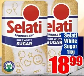 Three Star Cash and Carry Selati White Sugar 1kg offer