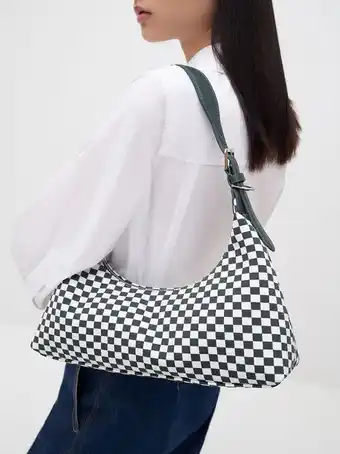 Charles & Keith Coiled handle checkered bag
 - dark green offer