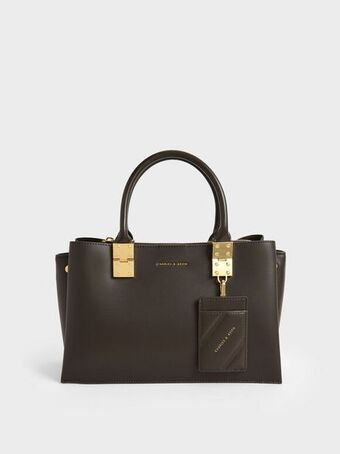 Large double handle handbag
 - dark moss