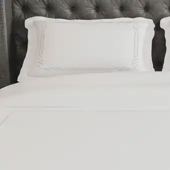 Whitehouse Whisper soft 500 thread count embroidered egyptian cotton mykonos pillowcase pair - king size offer