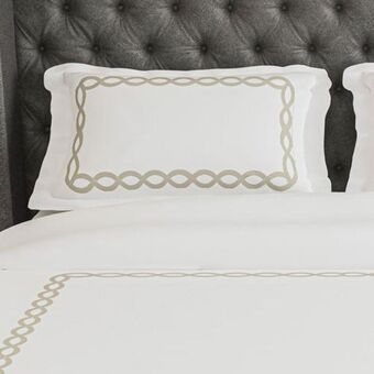 Whisper soft 500 thread count embroidered egyptian cotton paros pillowcase pair - king size