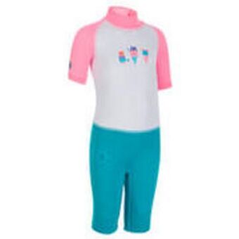 Decathlon Baby / kids' swimming short sleeve uv-protection suit - pink print offer