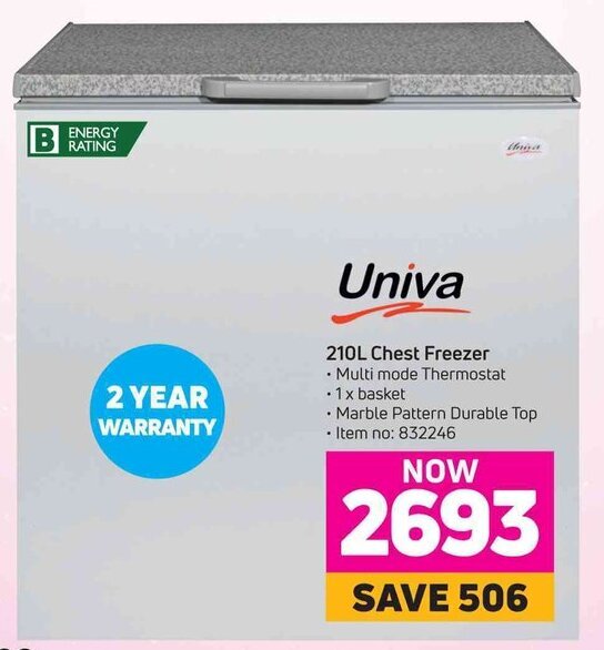 Univa 210L Chest Freezer offer at Game