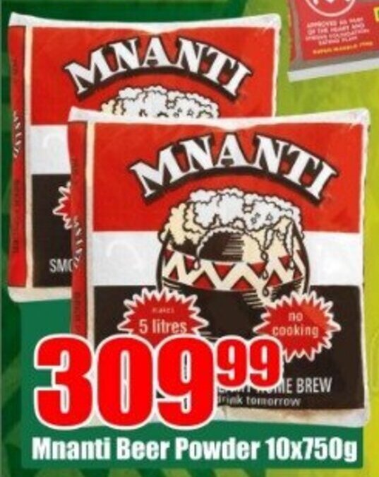 Mnanti Beer Powder 10x750g offer at Three Star Cash and Carry