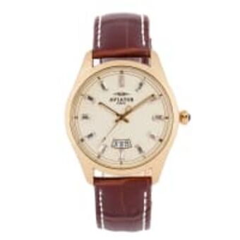 Cash Crusaders Aviator genuine leather analogue watch offer