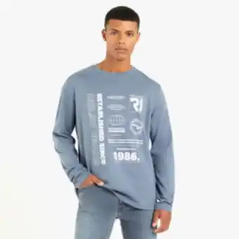 Markham Rj grey ls crew sleeve tech logo t-shirt offer