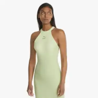 Sportscene Puma women's classic ribbed sleeveless lime dress offer