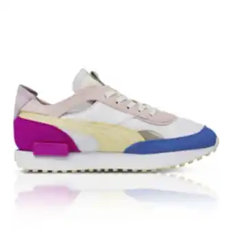 Sportscene Puma women's future rider cut-out white/blue sneaker offer
