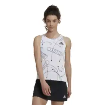 Totalsports Women's adidas club tennis white graphic tank top offer