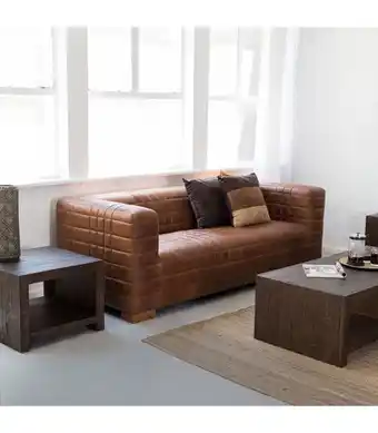 Jackson 3 seater leather couch - tan