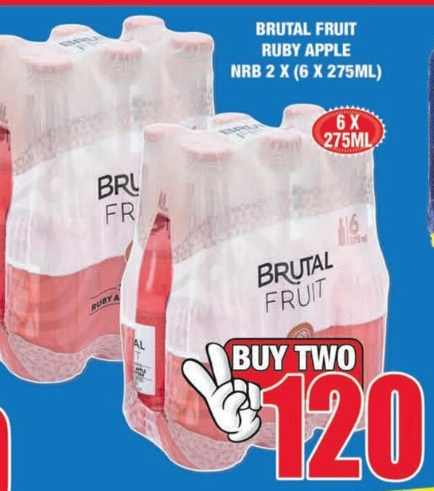 Brutal Fruit Ruby Apple NRB 2 x (6x275ml) offer at Boxer Liquors