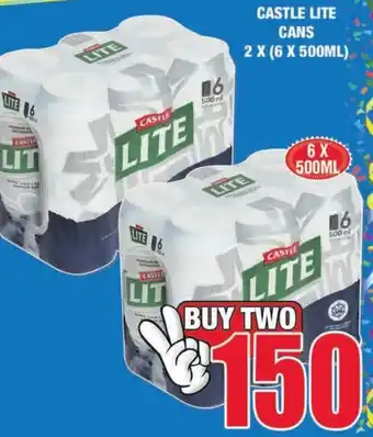 Castle Lite Cans 2x (6 x 500ml)