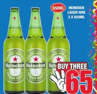 Boxer Liquors Heineken Lager NRB 3 x 650 ml offer