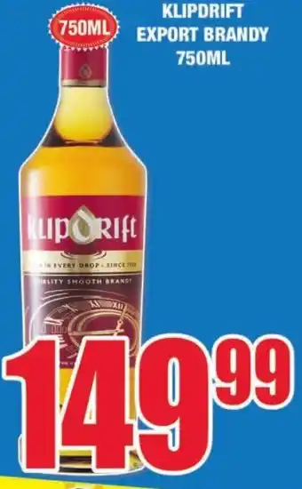 Boxer Liquors Klipdrift Export Brandy 750 ml offer