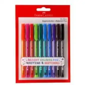 Faber castell tri-flow coloured ball point pens pack of 10