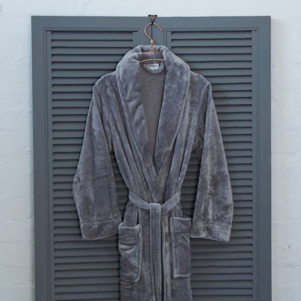 Micro fleece bathrobe grey offer at Whitehouse