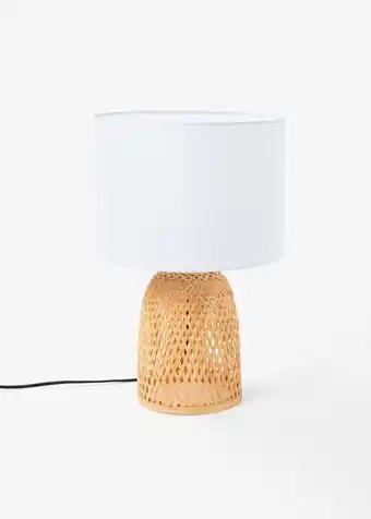 Rattan table lamp set