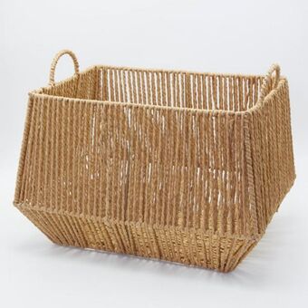 Rectangular paper rope basket - large
