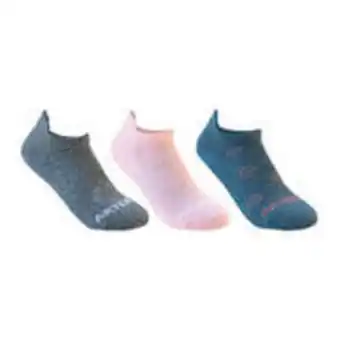 Kids' low sports socks tri-pack rs 160 - grey/pink/turquoise