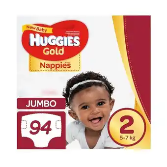 Woolworths Huggies gold size 2 (5 - 7 kg) nappies 94 pk offer
