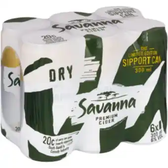 Checkers Liquor Shop Savanna dry limited edition cider cans 6 x 300ml offer