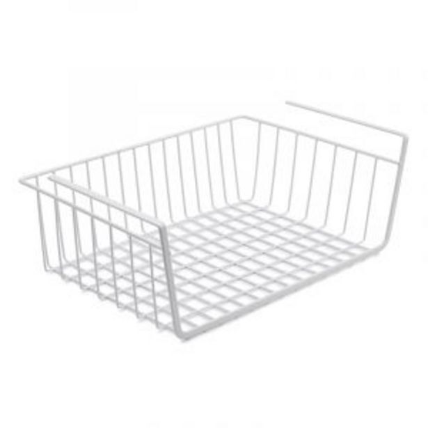 Under shelf basket, white, 400mm offer at Gelmar