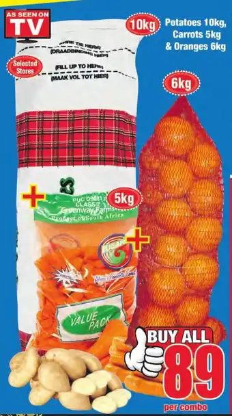 Boxer Superstores Potatoes 10kg, Carrots 5kg & Oranges 6kg offer