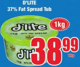 Boxer Superstores D'Lite 37% Fat Spread Tub 1kg offer
