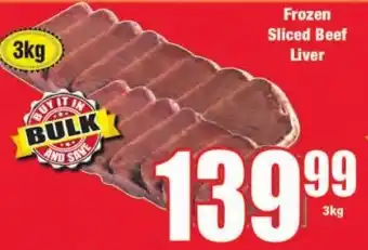 Boxer Superstores Frozen Sliced Beef Liver 3kg offer