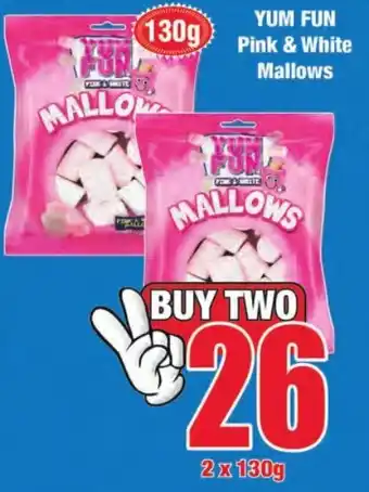 Boxer Superstores Yum Fun Pink & White Mallows 2 x 130g offer