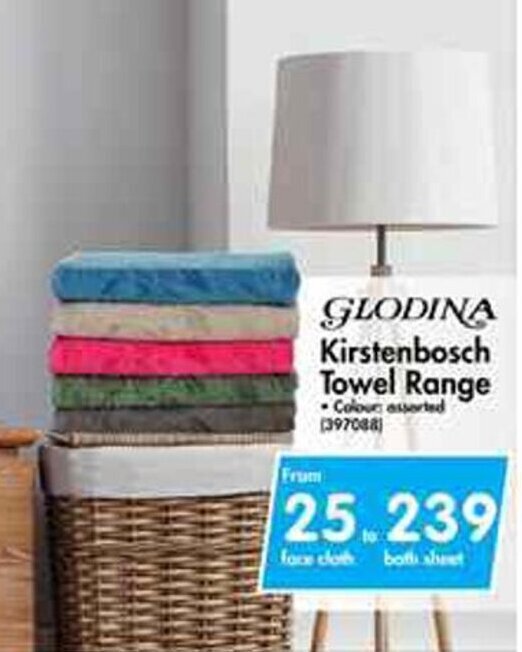 Glodina Kirstenbosch Towel Range face cloth offer at Makro