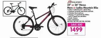 Makro Raleigh 24" or 26" Nexus Mens or Ladies Mountain Bike offer