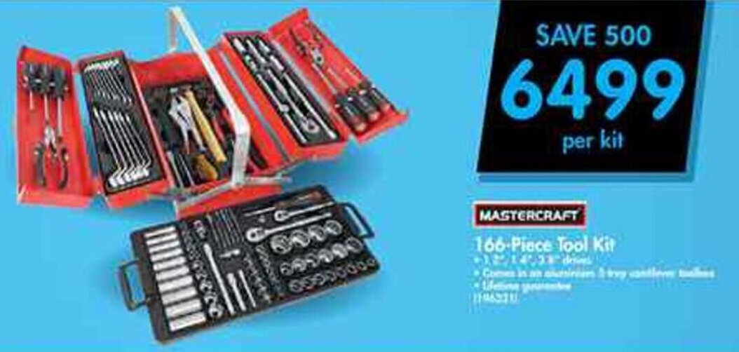 Mastercraft 166piece Tool Set offer at Makro