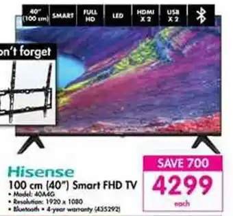 Makro Hisense 100cm (40") Smart FHD TV offer