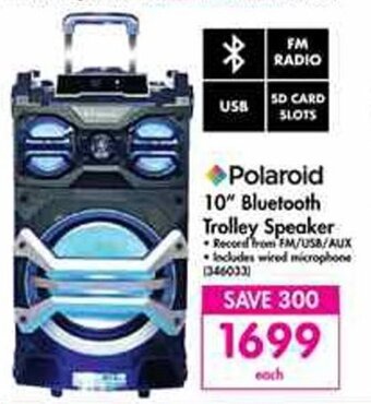 Makro Polaroid 10" Bluetooth Trolley Speaker offer
