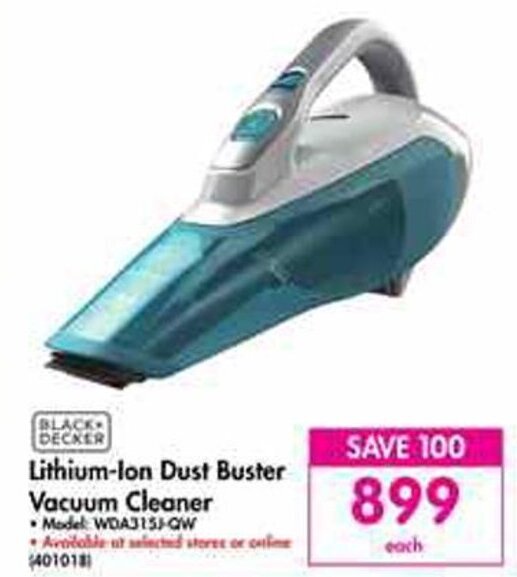 Black+Decker LithiumIon Dust Buster Vacuum Cleaner offer at Makro